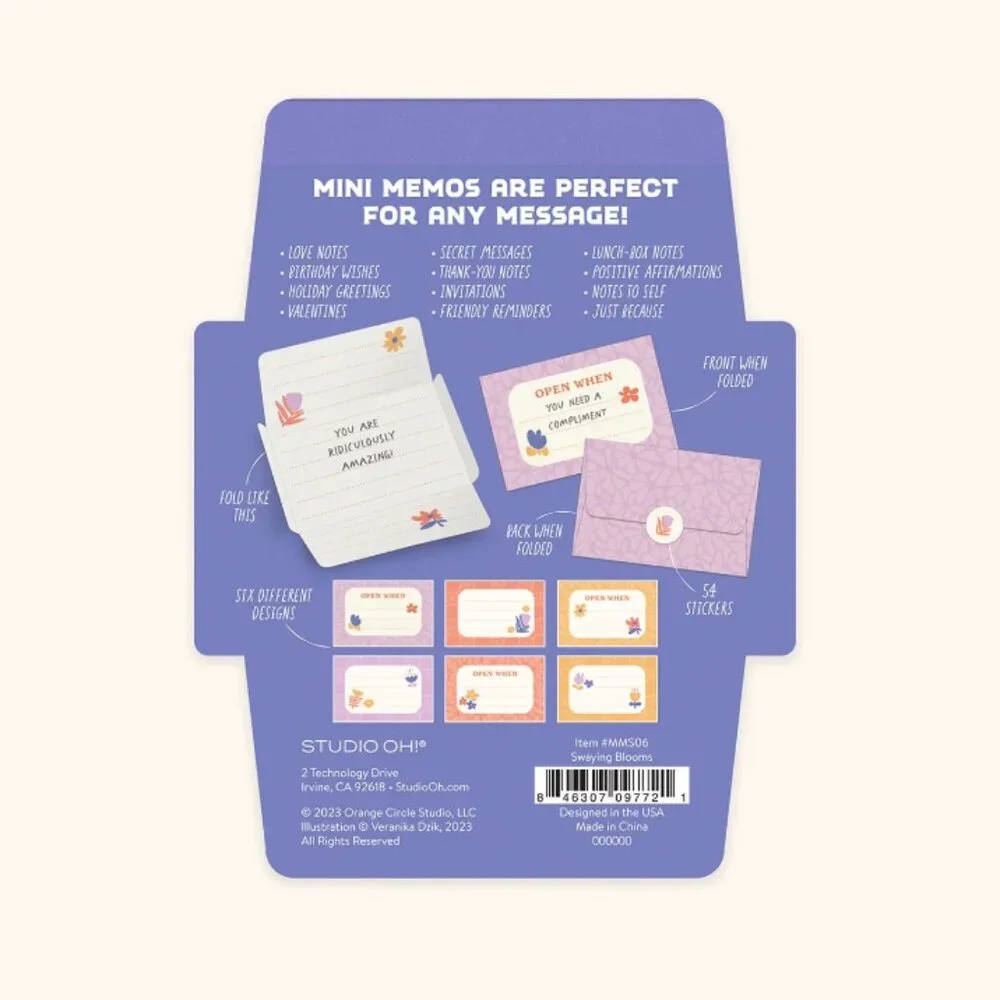 Studio Oh - Swaying Blooms Mini Memo with Stickers